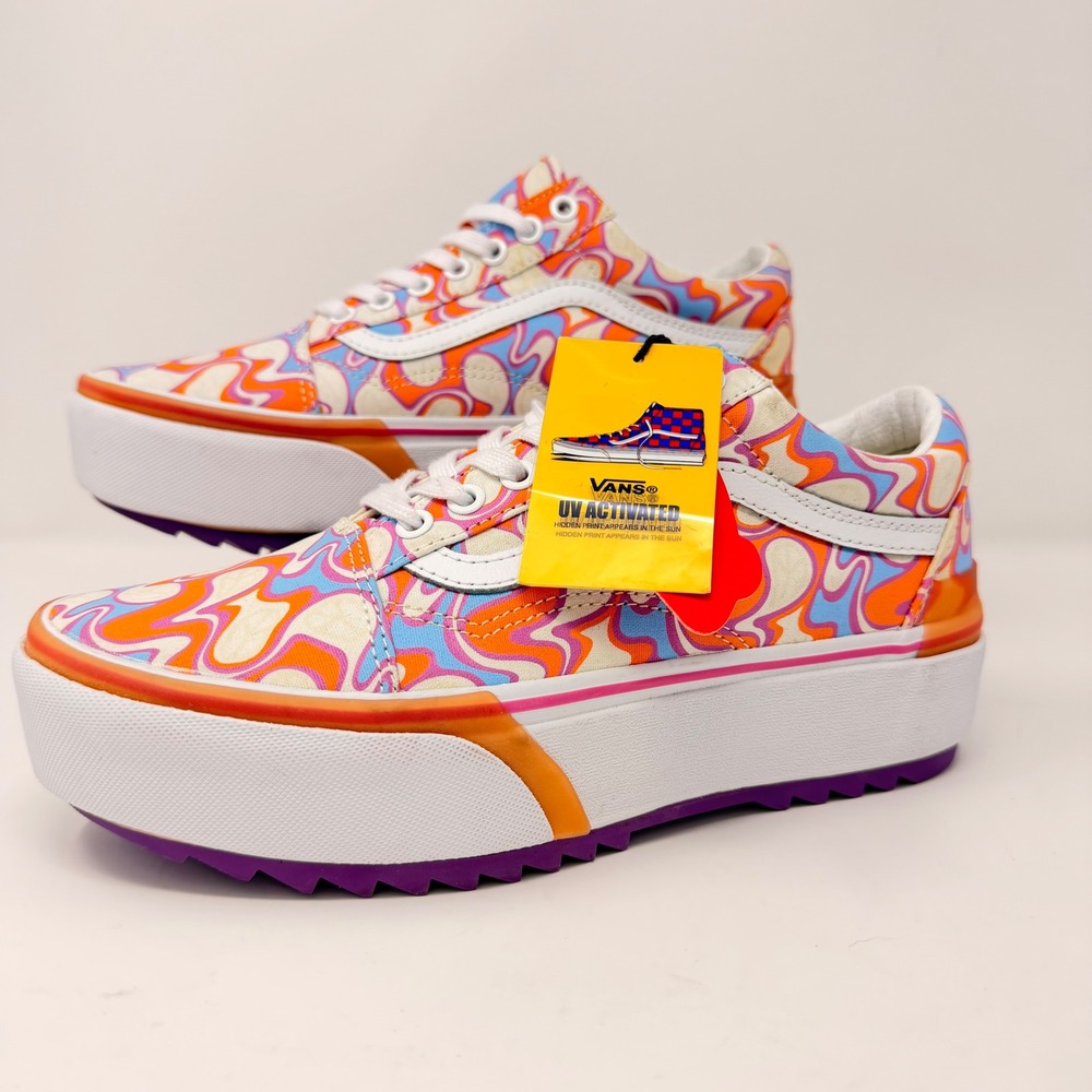 Vans Platform Old Skool Sneakers in Orange, Purple, Pink - Picture 3 of 16